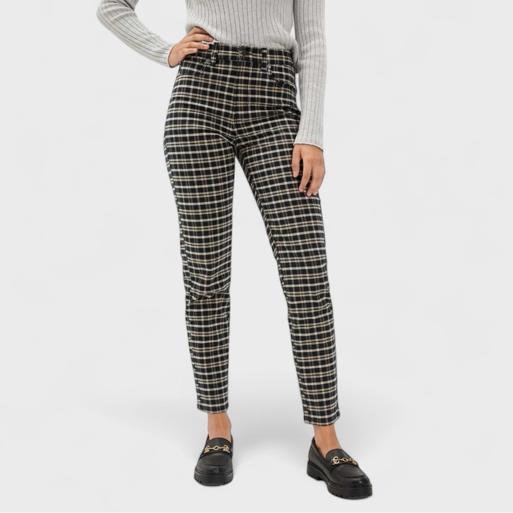 American Eagle Plaid Mom Jeans